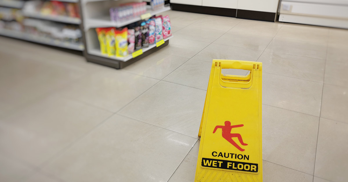 Store injury Massachusetts caused by dangerous floor condition