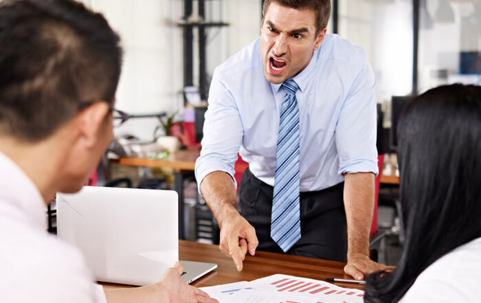 Boss harassment Massachusetts employee speaking with supervisor